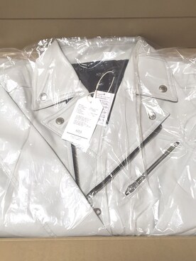 「AZUL by moussy（アズールバイマウジー）のアイテム（ライダースジャケット）」を使った、りゅーぼーさん（メンズ・171cm）の秋コーディネート