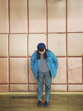 「AMONG（アマング）のアイテム」を使った、JudeJiangさん（レディース・158cm）の春コーディネート