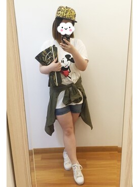 「WC（ダブル シー）のアイテム（キャップ）」を使った、Francisさん（レディース・160cm）の夏コーディネート