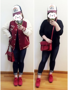 「WC（ダブル シー）のアイテム（スタジャン）」を使った、Francisさん（レディース・160cm）の冬コーディネート