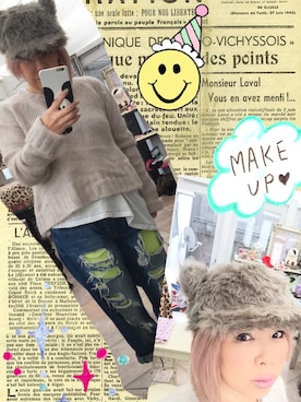 「WC（ダブル シー）のアイテム（帽子）」を使った、miecoさん（レディース・153cm）の秋コーディネート