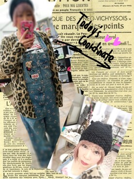 「Candy Stripper（キャンディストリッパー）のアイテム（オールインワン・サロペット）」を使った、miecoさん（レディース・153cm）の冬コーディネート