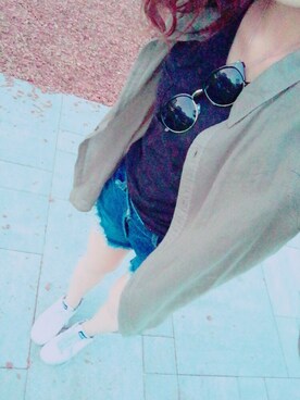 「VENCE（ヴァンス）のアイテム（パンツ）」を使った、ゆつみつさん（レディース・158cm）の春コーディネート