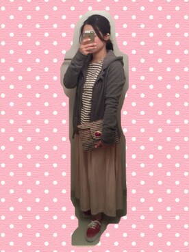 「Abercrombie&Fitch（アバークロンビーアンドフィッチ）のアイテム（その他アウター）」を使った、hnkさん（レディース・157cm）の春コーディネート