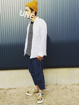 「スキッドグリップ」｜UNEさん（メンズ・173cm）の春コーディネート