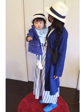 「Samansa Mos2（サマンサ モスモス）のアイテム（その他アウター）」を使った、memimemimiさん（キッズ・70cm）の春コーディネート
