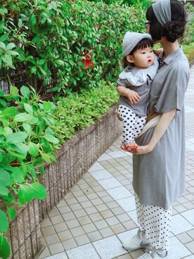 「RNA（アールエヌエー）のアイテム」を使った、memimemimiさん（キッズ・70cm）の夏コーディネート