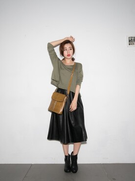 「RAINBOW SHOPのアイテム（スカート）」を使った、RAINBOWSHOPさん（レディース・155cm）の秋コーディネート