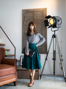 「RAINBOW SHOPのアイテム（スカート）」を使った、RAINBOWSHOPさん（レディース・165cm）の秋コーディネート