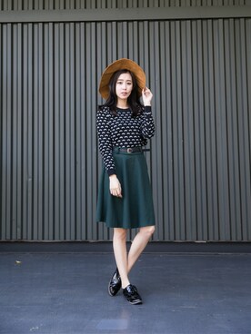 「RAINBOW SHOPのアイテム（スカート）」を使った、RAINBOWSHOPさん（レディース・155cm）の秋コーディネート