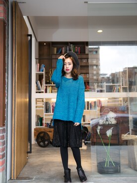 「RAINBOW SHOPのアイテム（スカート）」を使った、RAINBOWSHOPさん（レディース・155cm）の冬コーディネート