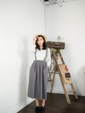 「RAINBOW SHOPのアイテム（スカート）」を使った、RAINBOWSHOPさん（レディース・155cm）の春コーディネート