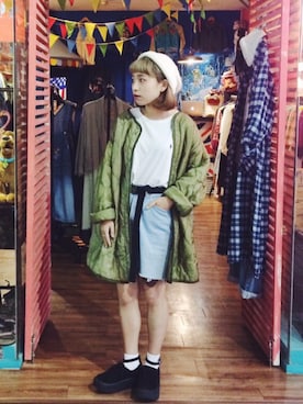 「TOKYO BOPPER（TOKYO BOPPER）のアイテム」を使った、Kiki Linさん（レディース・155cm）の春コーディネート