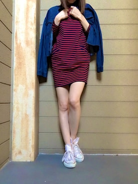 「GU（ジーユー）のアイテム（ワンピース、その他）」を使った、mamieさん（レディース・165cm）の春コーディネート