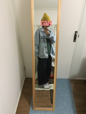 「ゆるゆる」｜「アイテム（デニムジャケット）」を使った、Ginさん（レディース・159cm）の秋コーディネート