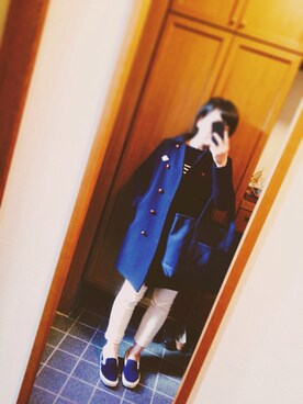 「ダウンベスト」｜「アイテム（ピーコート）」を使った、ryo.さん（レディース・161cm）の冬コーディネート