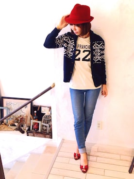 「カウチン」｜ワニコさん（レディース・162cm）の春コーディネート