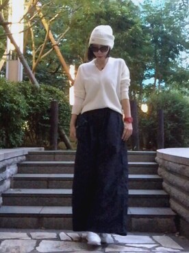 「TSURU（ツル）のアイテム（バッグ）」を使った、ワニコさん（レディース・162cm）の秋コーディネート