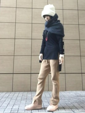 「VABENE（ヴァベーネ）のアイテム」を使った、ワニコさん（レディース・162cm）の冬コーディネート