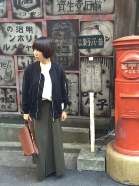 「PHENOMENON（フェノメノン）のアイテム」を使った、ワニコさん（レディース・162cm）の春コーディネート