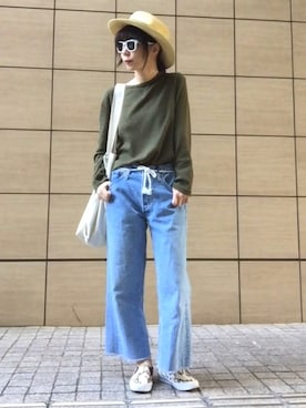 「MR.GENTLEMAN（ミスタージェントルマン）のアイテム」を使った、ワニコさん（レディース・162cm）の春コーディネート