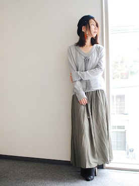 「ベレー帽推奨委員会」｜「アイテム（パンプス）」を使った、ワニコさん（レディース・162cm）の秋コーディネート