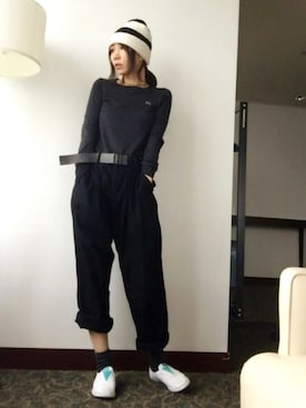 「ESSAY（エッセイ）のアイテム」を使った、ワニコさん（レディース・162cm）の秋コーディネート