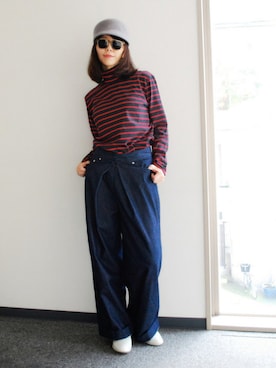 「フレア」｜「アイテム（その他）」を使った、ワニコさん（レディース・162cm）の秋コーディネート