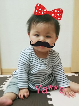 「ボーダーTシャツ」｜Ya**eさん（キッズ・70cm）の春コーディネート