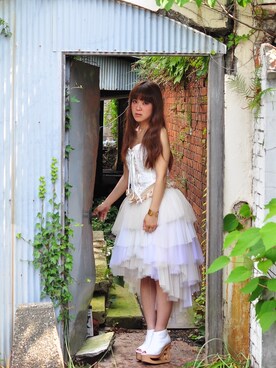 「turquoise＊A.N.のアイテム（キャミソール、ホワイト系）」を使った、テュルコワーズさん（レディース）の夏コーディネート