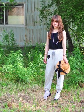 「CA4LA（カシラ）のアイテム（帽子、ベージュ系）」を使った、テュルコワーズさん（レディース）の夏コーディネート