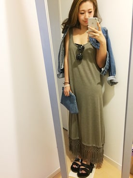 「マキシワンピ」｜miyaさん（レディース・155cm・20代）の夏コーディネート