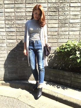 「ロングカーディガン」｜miyaさん（レディース・155cm）の秋コーディネート