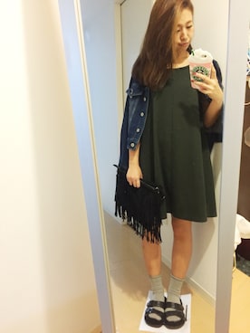 「M.deux（エムドゥ）のアイテム（デニムジャケット）」を使った、miyaさん（レディース・155cm）の秋コーディネート