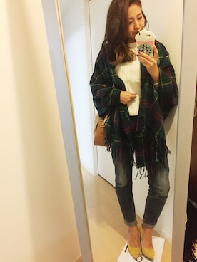 「M.deux（エムドゥ）のアイテム（ショルダーバッグ）」を使った、miyaさん（レディース・155cm）の秋コーディネート