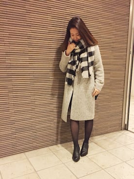 「M.deux（エムドゥ）のアイテム（その他アウター）」を使った、miyaさん（レディース・155cm）の冬コーディネート