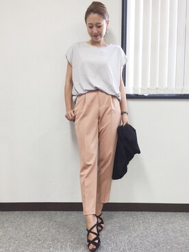 「M.deux（エムドゥ）のアイテム（ブルゾン）」を使った、miyaさん（レディース・155cm）の夏コーディネート