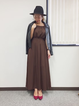 「マキシワンピ」｜miyaさん（レディース・155cm・20代）の秋コーディネート