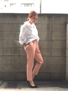 「ビッグシャツ」｜miyaさん（レディース・155cm）の秋コーディネート