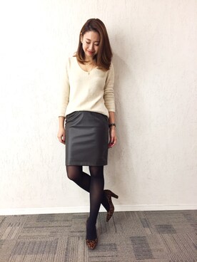 「M.deux（エムドゥ）のアイテム（アクセサリー）」を使った、miyaさん（レディース・155cm）の秋コーディネート