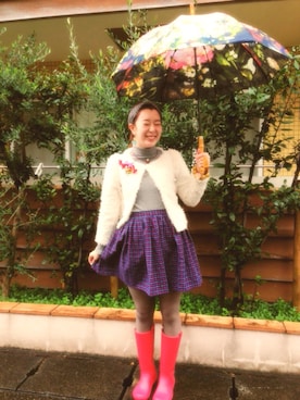 「長靴」｜「アイテム（その他アウター）」を使った、いしかわあきこさん（レディース・155cm）の秋コーディネート