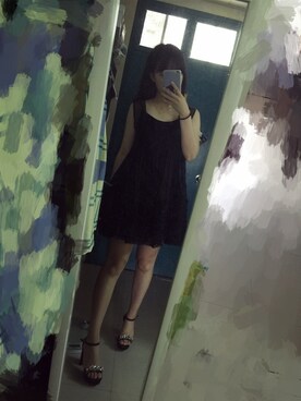 「joryaのアイテム（ワンピース、ブラック系）」を使った、鹅妹子婴さん（レディース・158cm）の春コーディネート