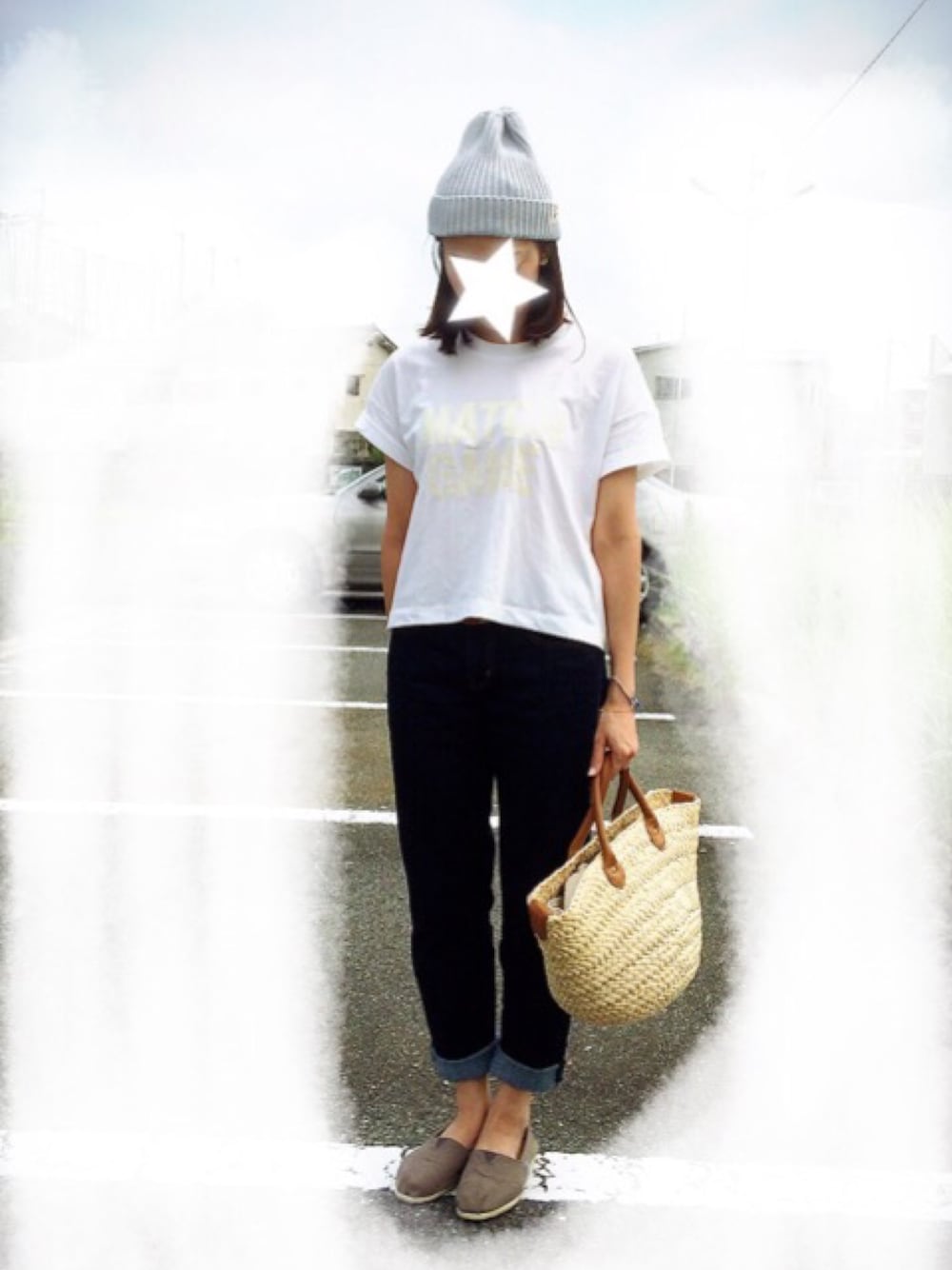 「シンプル、デニム」｜「GUのアイテム（Tシャツ/カットソー、ホワイト系）」を使った、na_yさん（レディース・150cm）の夏コーディネートの1枚目の写真