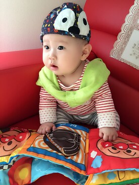 「no brand（ノーブランド）のアイテム（雑貨/ホビー）」を使った、mikiさん（キッズ・70cm）の秋コーディネート