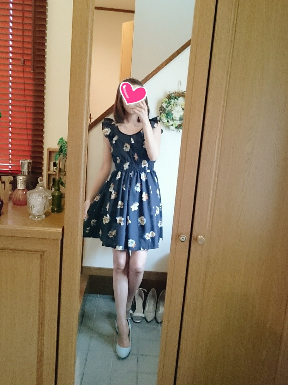 「しまむらのアイテム（ワンピース/ドレス、ブルー系）」を使った、sumireさん（レディース・164cm）の夏コーディネートの1枚目の写真