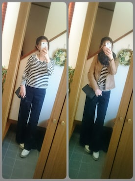 「NATURAL BEAUTY BASIC（ナチュラルビューティーベーシック）のアイテム（ライダースジャケット）」を使った、sumireさん（レディース・164cm）の冬コーディネート