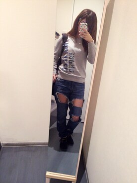 「BACKS（バックス）のアイテム（パンツ）」を使った、Misato Uchidaさん（レディース・156cm）の秋コーディネート