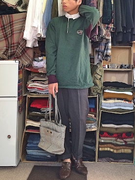「Ralph Lauren」｜「アイテム（その他シューズ）」を使った、かんちゃんさん（メンズ・169cm）の春コーディネート