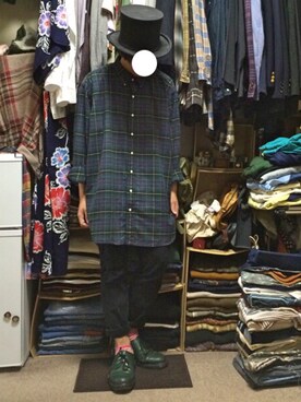 「アイテム（ドレスシューズ、グリーン系）」を使った、かんちゃんさん（メンズ・169cm）の秋コーディネート