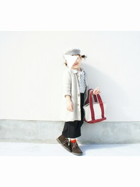 「ベレー」｜「アイテム（ハンチング/ベレー帽）」を使った、 hananoiroさん（キッズ・100cm）の冬コーディネート